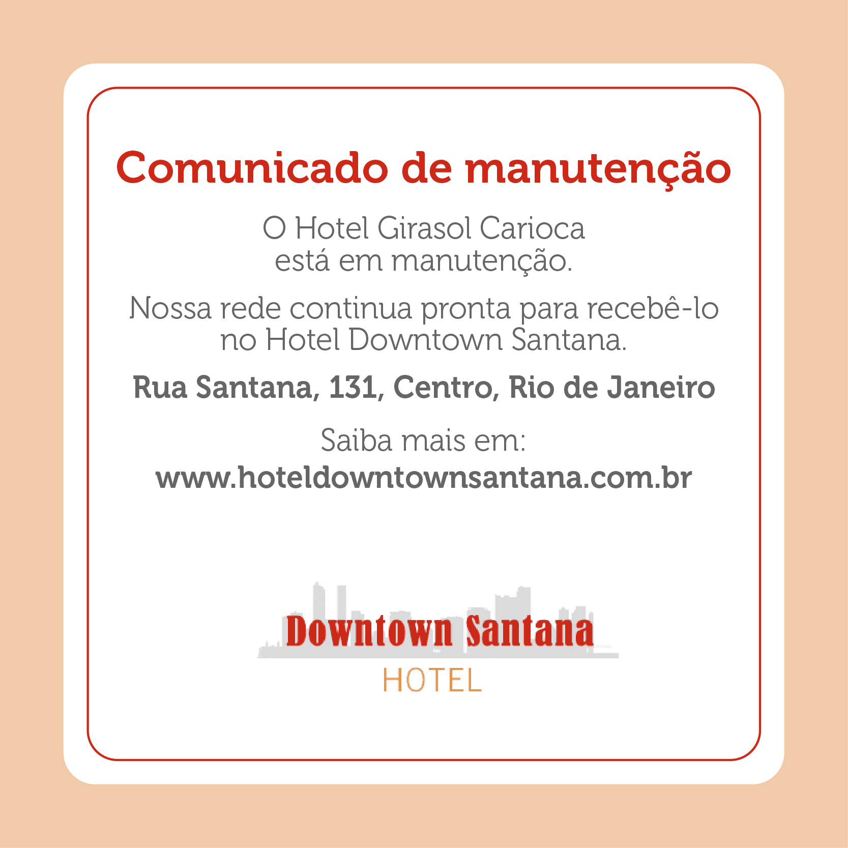 Comunicado de Manutenção